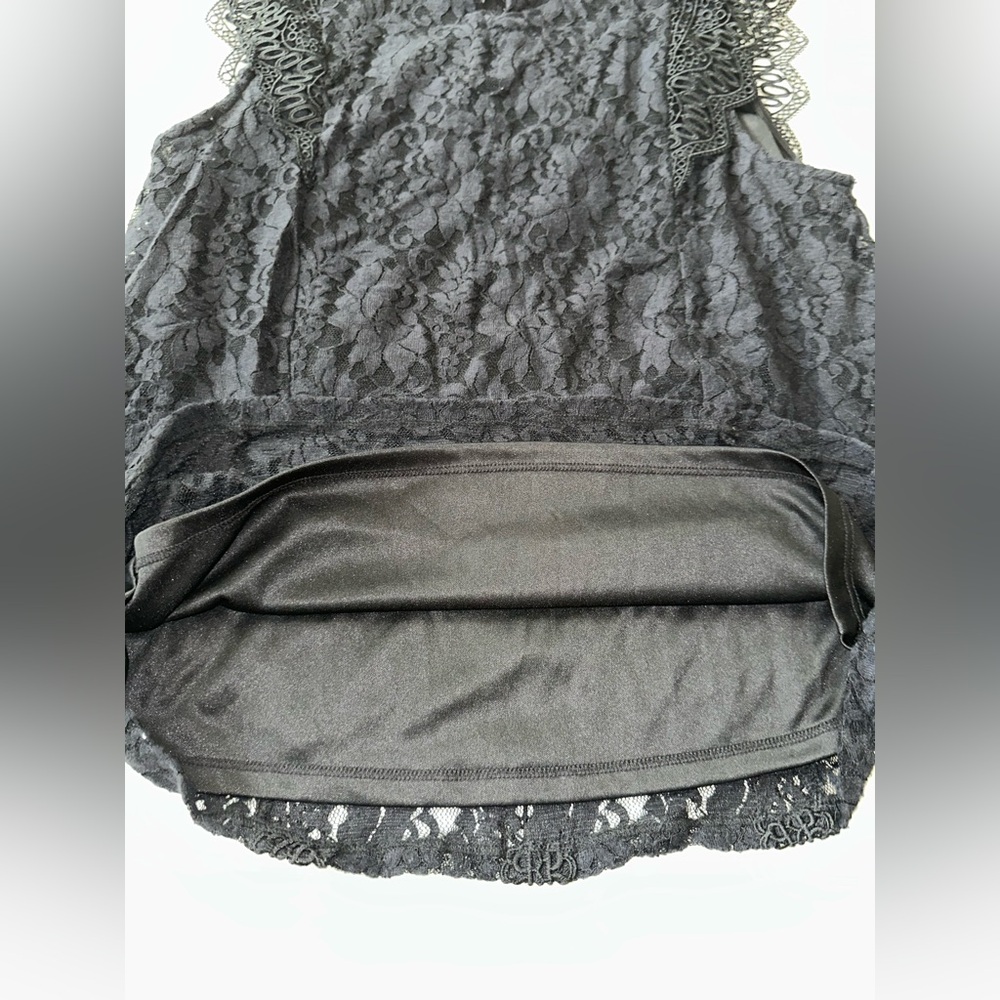 🔴Cable & Gauge Black Ruffled Lace Blouse Size XL - Picture 6 of 12